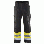PANTALON HAUTE VISIBILITÉ NOIR/JAUNE FLUORESCENT TAILLE 40C - MANUTAN COLLECTIVITÉS