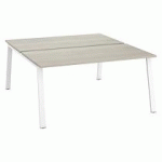 PÔLE DE 2 BUREAUX DROITS CHÊNE GRIS L 160 X P 80 CM PIÉTEMENT MÉTAL BLANC - ARCH