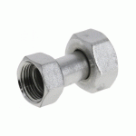RACCORD FOU 2 ÉCROUS PRISONNIERS RÉDUITS CHROMÉ F15/21 F20/27 - GARIS - D09504C