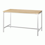 TABLE HAUTE BOXY H 107 X L 180 X 80 CM CHÊNE PIÉTEMENT MÉTAL BLANC