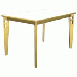 TABLE IRISS 120 X 80 CM 4P - STRATIFIÉ BLANC/HÊTRE NATUREL