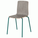 CHAISE MALIBU 4P T6 COQUE BÉTON CHIC F186 / ACIER BLEU 5018