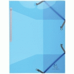 CHEM. 3 RABATS À ÉLASTIQ. PP 5/10E IDERAMA PP A4 BLEU CLAIR - EXACOMPTA