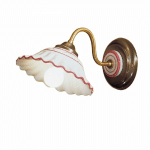 DUE P ILLUMINAZIONE - APPLIQUE MURALE EN CÉRAMIQUE DUE P 2382 AP1 E14 APPLIQUE MURALE CLASSIQUE RUSTIQUE LED, COULEUR ROUGE