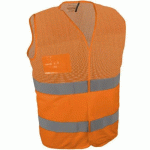 GILET DE SIGNALISATION BANDES GRISES ORANGE XL - SINGER SAFETY