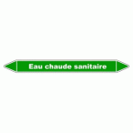 LOT DE 3 - MARQUEUR DE TUYAUTERIE - EAU CHAUDE SANITAIRE - VINYLE LAMINÉ 150 X 12 MM
