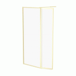 PAROI DE DOUCHE FIXE + VOLET OR BROSSÉ - 80 + 40 CM - GOLDEN EDGE AURLANE