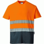 T-SHIRT BICOLORE À MANCHES COURTES S173 BLEU/ORANGE M - PORTWEST