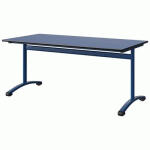 TABLE MALIBU 160X80 T5 DL STR ANTIB BLEU U525/NOIR BLEU 5005