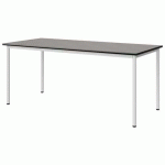 TABLE MALIBU 180X80 T6 4P STRA BÉTON F186/NOIR BLC 9016