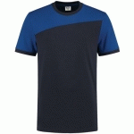 TEE-SHIRT BICOLORE COUTURES 102006 NAVY-ROYALBLUE M - TRICORP WORKWEAR