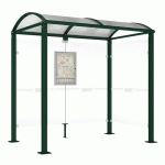 ABRI BUS VOÛTE 2.50 M - 1 BARDAGE LATÉRAL - VERT 6005 - PROCITY