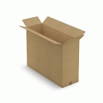 CAISSE CARTON BRUNE POUR PRODUIT PLAT SIMPLE CANNELURE RAJA 90X30X65 CM