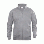 CLIQUE SWEAT BASIC ZIPPÉ HOMME GRIS CHINÉ L