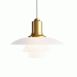 LOUIS POULSEN PH 2/1 SUSPENSION EN VERRE LAITON