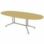 TABLE DE RÉUNION PLATEAU OVALE L.240 HÊTRE PIEDS ALU - QUADRIFOGLIO