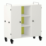 ARMOIRE BASSE SHIFT+ LANDSCAPE MÉLA. 9 CASES - 2 PORTES - BLANC - VERT CLAIR - MANUTAN COLLECTIVITÉS