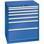 ARMOIRE BLEU SÉCU. 870X725X1000 AVEC 7 TIROIRS 200KG - LISTA