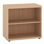 BIBLIOTHÈQUE BASSE BOIS H 74 X L 80 CM SHINY CHÊNE CLAIR