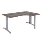 BUREAU COMPACT RETOUR À DROITE IMEDIA - L. 160 X P. 110 CM - PLATEAU CÈDRE - PIEDS ALUMINIUM