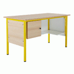 CHAIRE DE PROFESSEUR,1 TABLETTE,1 CAISSON, PLATEAU BEIGE,CHANTS SURMOULÉS, JAUNE - MANUTAN COLLECTIVITÉS