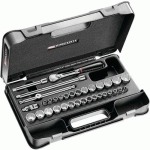 FACOM 1 COFFRET DOUILLES 3/8 POUCES 12 PANS - 34 PIÈCES CLIQUET JL.161. FACOM