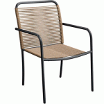 FAUTEUIL EXTÉRIEUR - ACIER - TRESSAGE P E PAILLE - SAVANA