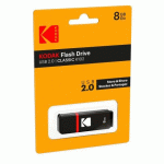 KODAK CLÉ USB CLASSIC K103 8 GO USB 2.0 (USB-A) NOIR/ROUGE