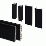 LOT DE 2 PLINTHES DE CUISINE - PLASLINE - AVEC RACCORDS - EN PLASTIQUE - NOIR H150 EMUCA