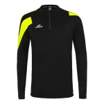SWEAT 1/2 ZIP ACTION - ELDERA - NOIR/JAUNE FLUO