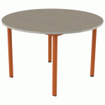 TABLE CARÉLIE MOB ROND Ø120 T6 STR POLY ÉRABLE G. BEIG/PAPAY - MOBIDECOR