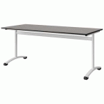 TABLE MALIBU 180X80 T6 DL STR ANTIB BÉTON F186/NOIR BLC 9016