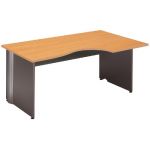 BUREAU COMPACT RETOUR À GAUCHE ACTIVITY 2 - L. 160 X P. 120 CM - PLATEAU HÊTRE - PIEDS PLEINS 'ANTHRACITE'