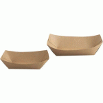 CARTON DE 1000 (4 SACHETS DE 250) BARQUETTES CARTON KRAFT BRUN RECTANGULAIRE 14X10,5X3 CM - 22 CL