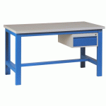 ETABLI PLATEAU STRATIFIÉ GRIS AVEC 1 TIROIR - 120 X 75 CM - MANUTAN COLLECTIVITÉS