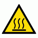 LOT DE 4 - SIGNALÉTIQUE DE DANGER - PICTO SURFACE CHAUDE - W017 - ISO 7010 PVC 2 MM 100 MM