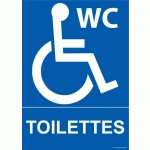 LOT DE 3 - PANNEAU TOILETTES WC ADAPTÉS PMR - 150 X 210 - VINYLE SOUPLE AUTOCOLLANT