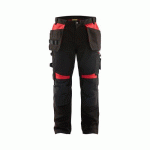 PANTALON DE TRAVAIL ARTISAN À POCHES FLOTTANTES NOIR/ROUGE C44 - BLAKLADER