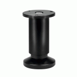 PIED DE MEUBLE - EN ALUMINIUM NOIR - ROND 38 MM - RÉGLABLE - 120 MM BRICOZOR