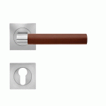 POIGNÉES DE PORTE SUR ROSACES CARRÉES SÉRIE ER 45QLH MADEIRA - SATINÉ -CLÉ I KARCHER DESIGN