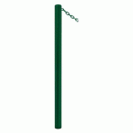 POTELET CARREFOUR Ø60 MM CHAINES 1 ANNEAU GALVA VERT 6005 - PROCITY