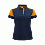 PRINTER PRIME PRIME POLO FEMMES MARINE/ORANGE FLUO - TAILLE S