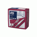 SERVIETTES DE TABLE EN PAPIER DINNER TORK, COLORIS BORDEAUX, LE COLIS DE 150, 478875