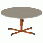 TABLE BANDANA ROND Ø120 T1/T3 PC STR POLY EG. BEIGE/PAPAY - MOBIDECOR
