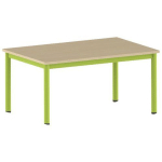TABLE CARÉLIE 120 X 80 MOBILE T3 STRAT HÊTRE MIEL- VERT 1864 - MOBIDECOR