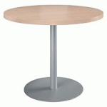 TABLE DE RÉUNION RONDE CHÊNE CLAIR Ø 100 CM - PIÉTEMENT ALUMINIUM - ARCH