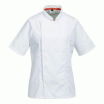 LOT DE 2 - PORTWEST C736 VESTE DE CUISINE MAILLE PRO MANCHES COURTES BLANC - TAILLE L