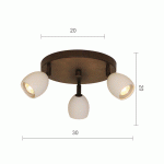 MENZEL PROVENCE MAT PLAFONNIER À 3 LAMPES ROND