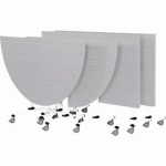 PACK AXE STRATIFIÉ 2 TABLES 160X68+2 DEMI-LUNE 136X68 GRIS/BLANC - MANUTAN EXPERT