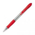 PILOT STYLO À BILLE RECHARGEABLE POINTE MOYENNE RÉTRACTABLE ENCRE ROUGE CORPS PLASTIQUE + GRIP SUPER GRIP